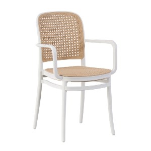woo-47435 FLORENCE ΠΟΛΥΘΡΟΝΑ PP ΑΣΠΡΟ, PP RATTAN ΜΠΕΖ, ΣΤΟΙΒΑΖΟΜΕΝΗ