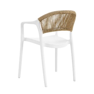 woo-47477 DONNA ΠΟΛΥΘΡΟΝΑ ΣΤΟΙΒΑΖΟΜΕΝΗ, PP-UV ΑΣΠΡΟ, ROPE WICKER ΦΥΣΙΚΟ