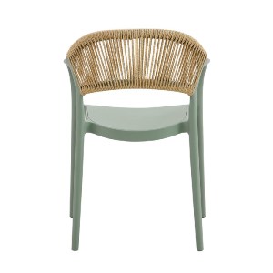 woo-47481 DONNA ΠΟΛΥΘΡΟΝΑ ΣΤΟΙΒΑΖΟΜΕΝΗ, PP-UV FOREST GREEN, ROPE WICKER ΦΥΣΙΚΟ