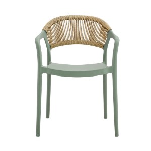 woo-47482 DONNA ΠΟΛΥΘΡΟΝΑ ΣΤΟΙΒΑΖΟΜΕΝΗ, PP-UV FOREST GREEN, ROPE WICKER ΦΥΣΙΚΟ