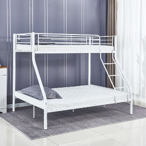 woo-47522 DOUBLE ΚΡΕΒΑΤΙ ΚΟΥΚΕΤΑ ΜΕΤΑΛΛΟ ΒΑΦΗ ΑΣΠΡΟ ( ΓΙΑ ΣΤΡΩΜΑΤΑ 140X190CM & 90X190CM)
