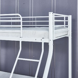 woo-47525 DOUBLE ΚΡΕΒΑΤΙ ΚΟΥΚΕΤΑ ΜΕΤΑΛΛΟ ΒΑΦΗ ΑΣΠΡΟ ( ΓΙΑ ΣΤΡΩΜΑΤΑ 140X190CM & 90X190CM)