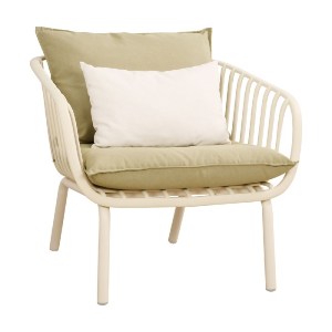 woo-47590 ASTRID SET ΣΑΛΟΝΙ ΚΗΠΟΥ 5ΤΕΜ, PP & ΜΕΤΑΛΛΟ CREAM, ΜΑΞΙΛΑΡΙΑ SANDY GREEN