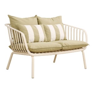 woo-47591 ASTRID SET ΣΑΛΟΝΙ ΚΗΠΟΥ 5ΤΕΜ, PP & ΜΕΤΑΛΛΟ CREAM, ΜΑΞΙΛΑΡΙΑ SANDY GREEN