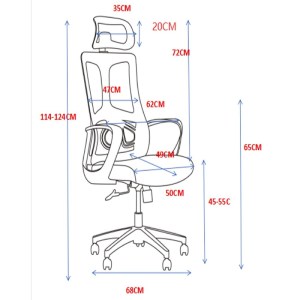 woo-47646 BF8600 ΠΟΛΥΘΡΟΝΑ ΓΡΑΦΕΙΟΥ ΔΙΕΥΘΥΝΤΗ, MESH ΓΚΡΙ, ΥΦΑΣΜΑ ΜΑΥΡΟ