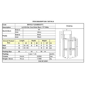 woo-47650_e-00024277_9-huge LAVIDA ΣΚΑΜΠΟ BAR ΜΕ ΠΛΑΤΗ, ΜΕΤΑΛΛΟ ΒΑΦΗ ΜΑΥΡΟ, PP ΑΣΠΡΟ