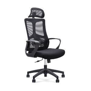 woo-47693 BF8600 ΠΟΛΥΘΡΟΝΑ ΓΡΑΦΕΙΟΥ ΔΙΕΥΘΥΝΤΗ, MESH ΜΑΥΡΟ, ΥΦΑΣΜΑ ΜΑΥΡΟ