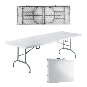 woo-47840 BLOW-W ΤΡΑΠΕΖΙ ΣΥΝΕΔΡΙΟΥ - CATERING ΠΤΥΣΣΟΜΕΝΟ (ΒΑΛΙΤΣΑ), ΜΕΤΑΛΛΟ ΒΑΦΗ ΓΚΡΙ, HDPE ΑΣΠΡΟ