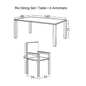 woo-47879_e-00025276_9-huge RIO SET ΤΡΑΠΕΖΑΡΙΑ ΚΗΠΟΥ ΑΣΠΡΟ ΜΕΤΑΛΛΟ,TEXTILENE CAPPUCCINO: ΤΡΑΠΕΖΙ+6 ΠΟΛΥΘΡΟΝΕΣ