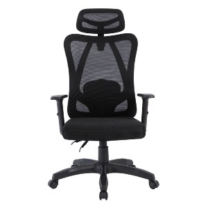 woo-47907 BF3750 ΠΟΛΥΘΡΟΝΑ ΓΡΑΦΕΙΟΥ ΔΙΕΥΘΥΝΤΗ, MESH ΜΑΥΡΟ, ΜΠΡΑΤΣΑ UP-DOWN