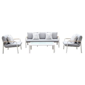 woo-47934 LATINO SET ΣΑΛΟΝΙ ΚΗΠΟΥ 4ΤΕΜ, ΑΛΟΥΜΙΝΙΟ ΑΣΠΡΟ, ΜΑΞΙΛΑΡΙΑ ΑΝΟΙΧΤΟ ΓΚΡΙ, ΓΥΑΛΙ ΑΣΠΡΟ