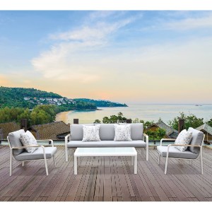 woo-47935 LATINO SET ΣΑΛΟΝΙ ΚΗΠΟΥ 4ΤΕΜ, ΑΛΟΥΜΙΝΙΟ ΑΣΠΡΟ, ΜΑΞΙΛΑΡΙΑ ΑΝΟΙΧΤΟ ΓΚΡΙ, ΓΥΑΛΙ ΑΣΠΡΟ