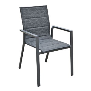 woo-47951 NAPOLI ΠΟΛΥΘΡΟΝΑ DINING ΑΛΟΥΜΙΝΙΟ ΒΑΦΗ ΜΑΥΡΟ TEXTILENE ΑΝΘΡΑΚΙ, ΣΤΟΙΒΑΖΟΜΕΝΗ