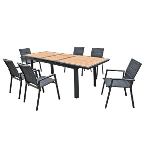 woo-47952 NAPOLI ΠΟΛΥΘΡΟΝΑ DINING ΑΛΟΥΜΙΝΙΟ ΒΑΦΗ ΜΑΥΡΟ TEXTILENE ΑΝΘΡΑΚΙ, ΣΤΟΙΒΑΖΟΜΕΝΗ