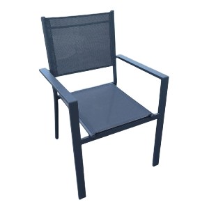 woo-47973 AMIRAL ΠΟΛΥΘΡΟΝΑ DINING ΣΤΟΙΒΑΖΟΜΕΝΗ, ΑΛΟΥΜΙΝΙΟ ΑΝΘΡΑΚΙ - TEXTILENE ΓΚΡΙ