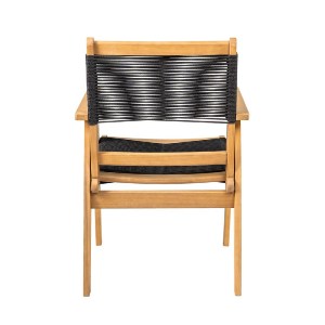 woo-48012 COFFEE DINING ΠΟΛΥΘΡΟΝΑ ΒΕΡΑΝΤΑΣ - ΚΗΠΟΥ, ΞΥΛΟ ΑΚΑΚΙΑ ΦΥΣΙΚΟ, ROPE WICKER ΜΑΥΡΟ