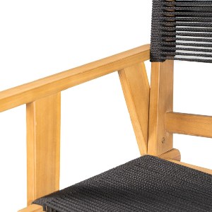 woo-48013 COFFEE DINING ΠΟΛΥΘΡΟΝΑ ΒΕΡΑΝΤΑΣ - ΚΗΠΟΥ, ΞΥΛΟ ΑΚΑΚΙΑ ΦΥΣΙΚΟ, ROPE WICKER ΜΑΥΡΟ