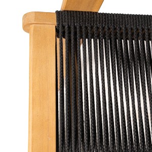 woo-48014 COFFEE DINING ΠΟΛΥΘΡΟΝΑ ΒΕΡΑΝΤΑΣ - ΚΗΠΟΥ, ΞΥΛΟ ΑΚΑΚΙΑ ΦΥΣΙΚΟ, ROPE WICKER ΜΑΥΡΟ