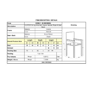 woo-48015 COFFEE DINING ΠΟΛΥΘΡΟΝΑ ΒΕΡΑΝΤΑΣ - ΚΗΠΟΥ, ΞΥΛΟ ΑΚΑΚΙΑ ΦΥΣΙΚΟ, ROPE WICKER ΜΑΥΡΟ