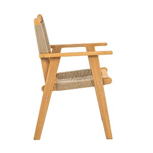 woo-48018 COFFEE DINING ΠΟΛΥΘΡΟΝΑ ΒΕΡΑΝΤΑΣ - ΚΗΠΟΥ, ΞΥΛΟ ΑΚΑΚΙΑ ΦΥΣΙΚΟ, ROPE WICKER ΜΠΕΖ