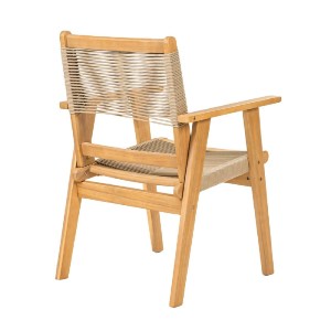 woo-48019 COFFEE DINING ΠΟΛΥΘΡΟΝΑ ΒΕΡΑΝΤΑΣ - ΚΗΠΟΥ, ΞΥΛΟ ΑΚΑΚΙΑ ΦΥΣΙΚΟ, ROPE WICKER ΜΠΕΖ