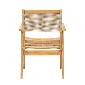 woo-48020 COFFEE DINING ΠΟΛΥΘΡΟΝΑ ΒΕΡΑΝΤΑΣ - ΚΗΠΟΥ, ΞΥΛΟ ΑΚΑΚΙΑ ΦΥΣΙΚΟ, ROPE WICKER ΜΠΕΖ