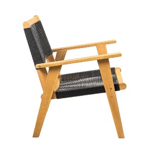 woo-48026 COFFEE LIVING ΠΟΛΥΘΡΟΝΑ ΚΑΘΙΣΤΙΚΟΥ ΒΕΡΑΝΤΑΣ - ΚΗΠΟΥ, ΑΚΑΚΙΑΦΥΣΙΚΟ-ROPE WICKER ΜΑΥΡΟ