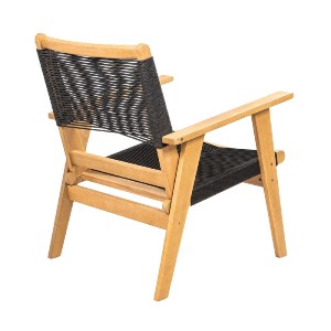 woo-48027 COFFEE LIVING ΠΟΛΥΘΡΟΝΑ ΚΑΘΙΣΤΙΚΟΥ ΒΕΡΑΝΤΑΣ - ΚΗΠΟΥ, ΑΚΑΚΙΑΦΥΣΙΚΟ-ROPE WICKER ΜΑΥΡΟ
