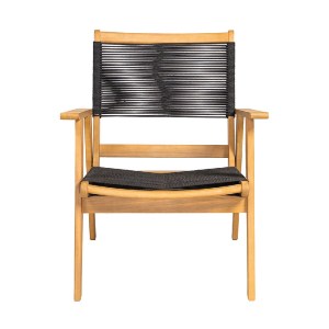 woo-48028 COFFEE LIVING ΠΟΛΥΘΡΟΝΑ ΚΑΘΙΣΤΙΚΟΥ ΒΕΡΑΝΤΑΣ - ΚΗΠΟΥ, ΑΚΑΚΙΑΦΥΣΙΚΟ-ROPE WICKER ΜΑΥΡΟ