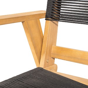 woo-48029 COFFEE LIVING ΠΟΛΥΘΡΟΝΑ ΚΑΘΙΣΤΙΚΟΥ ΒΕΡΑΝΤΑΣ - ΚΗΠΟΥ, ΑΚΑΚΙΑΦΥΣΙΚΟ-ROPE WICKER ΜΑΥΡΟ