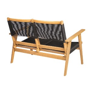 woo-48040 COFFEE LIVING ΚΑΝΑΠΕΣ 2ΘΕΣΙΟΣ ΚΑΘΙΣΤΙΚΟΥ ΒΕΡΑΝΤΑΣ-ΚΗΠΟΥ, ΑΚΑΚΙΑΦΥΣΙΚΟ-ROPE WICKER ΜΑΥΡΟ