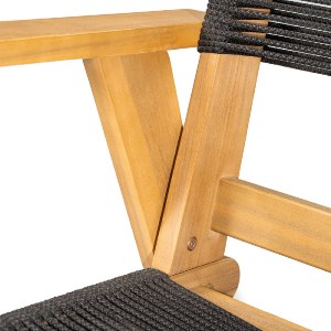 woo-48041 COFFEE LIVING ΚΑΝΑΠΕΣ 2ΘΕΣΙΟΣ ΚΑΘΙΣΤΙΚΟΥ ΒΕΡΑΝΤΑΣ-ΚΗΠΟΥ, ΑΚΑΚΙΑΦΥΣΙΚΟ-ROPE WICKER ΜΑΥΡΟ