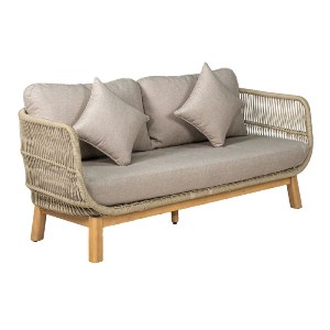 woo-48062 MARK SET ΣΑΛΟΝΙ ΚΗΠΟΥ 4ΤΕΜ, ACACIA ΦΥΣΙΚΟ, ΜΑΞΙΛΑΡΙΑ ΜΠΕΖ ROPE WICKER ΜΠΕΖ