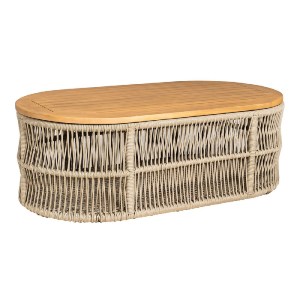 woo-48064 MARK SET ΣΑΛΟΝΙ ΚΗΠΟΥ 4ΤΕΜ, ACACIA ΦΥΣΙΚΟ, ΜΑΞΙΛΑΡΙΑ ΜΠΕΖ ROPE WICKER ΜΠΕΖ