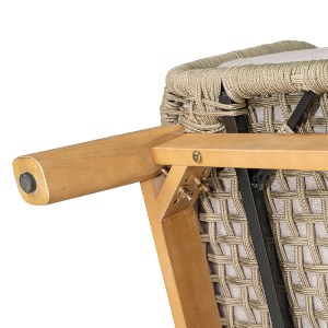 woo-48066 MARK SET ΣΑΛΟΝΙ ΚΗΠΟΥ 4ΤΕΜ, ACACIA ΦΥΣΙΚΟ, ΜΑΞΙΛΑΡΙΑ ΜΠΕΖ ROPE WICKER ΜΠΕΖ