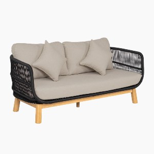 woo-48071 MARK SET ΣΑΛΟΝΙ ΚΗΠΟΥ 4 ΤΕΜΑΧΙΩΝ ACACIA ΦΥΣΙΚΟ, ROPE WICKER ΜΑΥΡΟ, ΜΑΞΙΛΑΡΙΑ ΜΠΕΖ