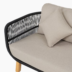 woo-48072 MARK SET ΣΑΛΟΝΙ ΚΗΠΟΥ 4 ΤΕΜΑΧΙΩΝ ACACIA ΦΥΣΙΚΟ, ROPE WICKER ΜΑΥΡΟ, ΜΑΞΙΛΑΡΙΑ ΜΠΕΖ