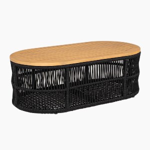 woo-48075 MARK SET ΣΑΛΟΝΙ ΚΗΠΟΥ 4 ΤΕΜΑΧΙΩΝ ACACIA ΦΥΣΙΚΟ, ROPE WICKER ΜΑΥΡΟ, ΜΑΞΙΛΑΡΙΑ ΜΠΕΖ