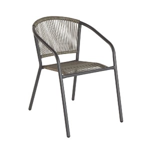 woo-48104 PATTY ΠΟΛΥΘΡΟΝΑ ΣΤΟΙΒΑΖΟΜΕΝΗ ΚΗΠΟΥ, ΜΕΤΑΛΛΟ ΒΑΦΗ ΑΝΘΡΑΚΙ, PE RATTAN ΓΚΡΙ