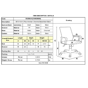 woo-48107 BF2110-W ΠΟΛΥΘΡΟΝΑ ΓΡΑΦΕΙΟΥ ΜΕΤΑΛΛΟ ΧΡΩΜΙΟ, MESH ΜΑΥΡΟ