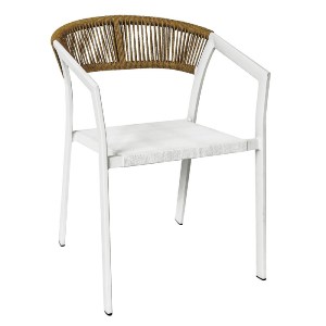 woo-48163 PARMA ΠΟΛΥΘΡΟΝΑ ΒΕΡΑΝΤΑΣ-ΚΗΠΟΥ ALU ΑΣΠΡΟ, ROPE WICKER ΦΥΣΙΚΟ, TEXTILENE ΑΣΠΡΟ, ΣΤΟΙΒΑΖΟΜΕΝΗ