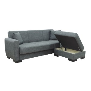 woo-48174 JACKSON-MAX ΚΑΝΑΠΕΣ - ΚΡΕΒΑΤΙ & ΣΚΑΜΠΟ ΜΕ ΧΩΡΟΥΣ ΑΠΟΘΗΚΕΥΣΗΣ ΥΦΑΣΜΑ ΣΚΟΥΡΟ ΓΚΡΙ