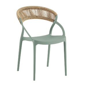 woo-48185 DORA ΠΟΛΥΘΡΟΝΑ ΣΤΟΙΒΑΖΟΜΕΝΗ, PP ΠΡΑΣΙΝΟ, ROPE WICKER ΦΥΣΙΚΟ