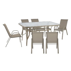 woo-48254_e-00026149-huge RIO SET ΤΡΑΠΕΖΑΡΙΑ ΚΗΠΟΥ ΜΕΤΑΛΛΟ ΒΑΦΗ ΜΠΕΖ, TEXTILENE ΜΠΕΖ: ΤΡΑΠΕΖΙ + 6 ΠΟΛΥΘΡΟΝΕΣ
