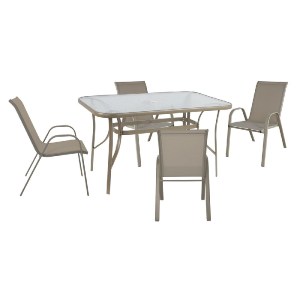 woo-48256_e-00026150-huge RIO SET ΤΡΑΠΕΖΑΡΙΑ ΚΗΠΟΥ ΜΕΤΑΛΛΟ ΒΑΦΗ ΜΠΕΖ, TEXTILENE ΜΠΕΖ: ΤΡΑΠΕΖΙ + 4 ΠΟΛΥΘΡΟΝΕΣ
