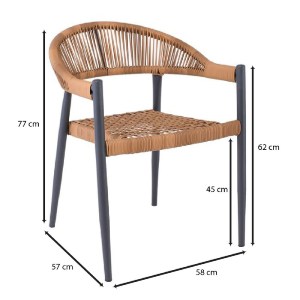 woo-48305_e-00025774_9-huge ZENYA ΠΟΛΥΘΡΟΝΑ ΒΕΡΑΝΤΑΣ-ΚΗΠΟΥ ΜΕΤΑΛΛΟ ΒΑΦΗ ΑΝΘΡΑΚΙ, ROPE WICKER ΦΥΣΙΚΟ, ΣΤΟΙΒΑΖΟΜΕΝΗ