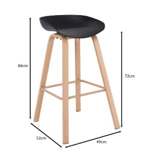 woo-48358_e-00025208_9-huge PENT ΣΚΑΜΠΟ BAR, ΜΕΤΑΛΛΟ ΒΑΦΗ ΦΥΣΙΚΟ, PP ΜΑΥΡΟ