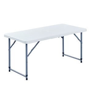 woo-48378 BLOW-R ΤΡΑΠΕΖΙ CATERING ΠΤΥΣΣΟΜΕΝΟ (ΒΑΛΙΤΣΑ) - ΡΥΘΜ/ΝΟ ΥΨΟΣ, ΜΕΤΑΛΛΟ ΓΚΡΙ, HDPE ΑΣΠΡΟ
