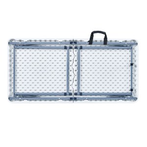 woo-48379 BLOW-R ΤΡΑΠΕΖΙ CATERING ΠΤΥΣΣΟΜΕΝΟ (ΒΑΛΙΤΣΑ) - ΡΥΘΜ/ΝΟ ΥΨΟΣ, ΜΕΤΑΛΛΟ ΓΚΡΙ, HDPE ΑΣΠΡΟ