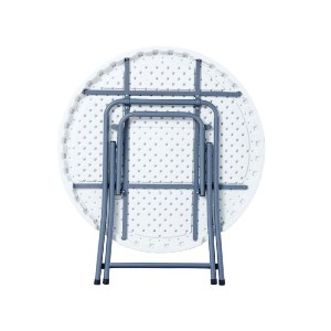 woo-48383 BLOW-R ΤΡΑΠΕΖΙ ΣΥΝΕΔΡΙΟΥ CATERING ΠΤΥΣΣΟΜΕΝΟ, ΜΕΤΑΛΛΟ ΒΑΦΗ ΓΚΡΙ, HDPE ΑΣΠΡΟ